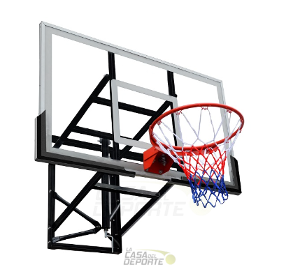 TABLERO BASQUETBOL VIDRIO TEMPLADO PARA MURO
