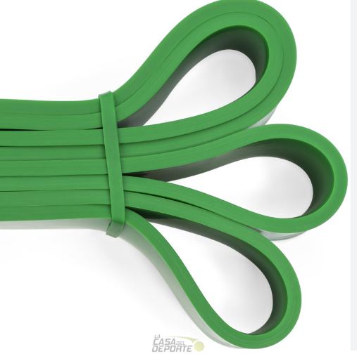 BANDA ELASTICA POWER BAND VERDE  208X4.2X0.45 CM 100 -120 LBS - Imagen 2