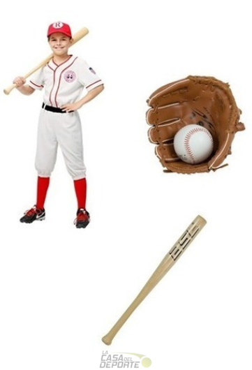 SET BEISBOL BATE + GUANTE +PELOTA 24"