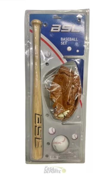 SET BEISBOL BATE + GUANTE +PELOTA 24" - Imagen 2