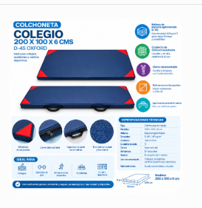 COLCHONETA COLEGIO 200  X 100 X 6 CMS D-45 OXFORD